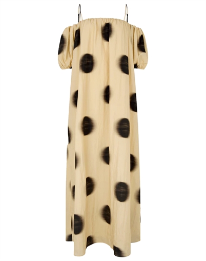 Stine Goya - Romantic Volume Strap Kjole - Dots In Motion